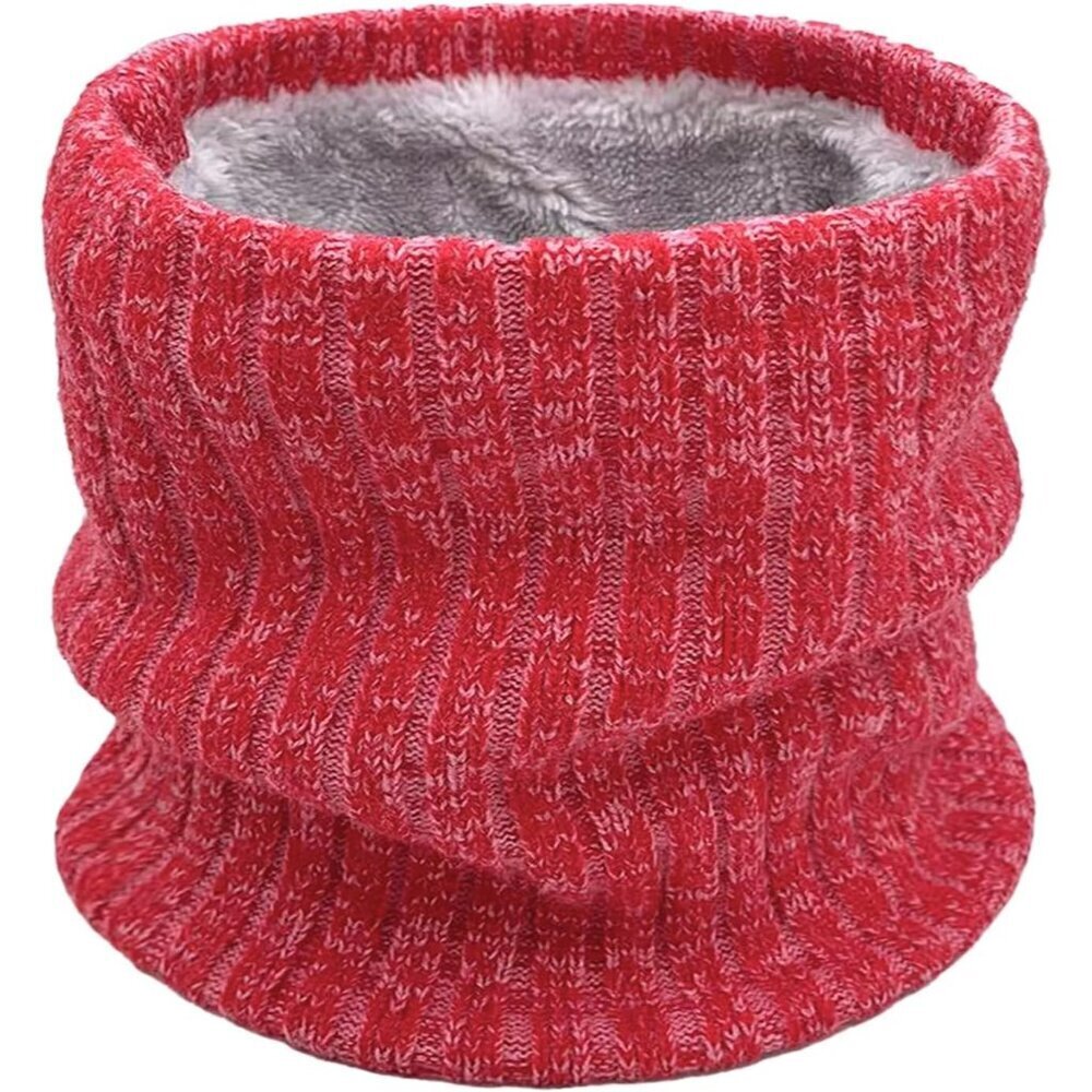 Men's Red Winter Thermal Fleece Neck Warmer Windproof Face Cover Ski Mask